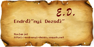 Endrényi Dezső névjegykártya