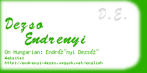 dezso endrenyi business card